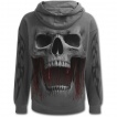 Sweat-capuche homme gris  crane et coulures de sang 