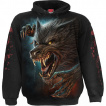 Sweat capuche homme à loup garou féroce hurlant à la lune