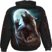 Sweat capuche homme à loup garou féroce hurlant à la lune