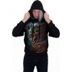 Sweat capuche homme à loup garou féroce hurlant à la lune