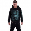 Sweat capuche homme  loups gardiens de la fort et lune