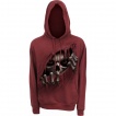 Sweat capuche homme marron  faucheuse dchirant le tissu