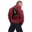 Sweat capuche homme marron à faucheuse déchirant le tissu