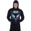 Sweat capuche homme à volée de corbeaux et pleine lune bleue