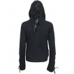 Sweat-capuche rubans femme avec motif corset de cuir et métal