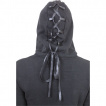 Sweat-capuche rubans femme avec motif corset de cuir et métal