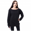 Sweat femme noir coupe dcontracte  lacets DELEANY JUMPER - Poizen Industries