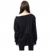 Sweat femme noir coupe dcontracte  lacets DELEANY JUMPER - Poizen Industries