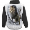 Sweat-shirt à capuche homme noir et blanc à Lion fier en armure