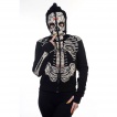 Sweat-shirt femme Banned noir  squelettes et crane de sucre