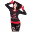 Sweat-shirt gothique femme avec dragon rouge mangeant de la glace