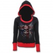 Sweat-shirt rock femme avec tête de mort sur drapeau Union Jack