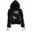 Sweat-shirt gothique femme à bouche de vampire et crane de sang