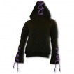 Sweat-shirt gothique femme à capuche et rubans violets