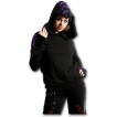 Sweat-shirt gothique femme à capuche et rubans violets