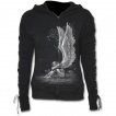Sweat-shirt gothique femme à lacets avec ange sur pentagramme