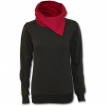 Sweat-shirt gothique femme noir avec capuche rouge à rabas