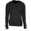 Sweat-shirt gothique femme noir  capuche et lacets