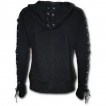 Sweat-shirt gothique femme noir  capuche et lacets