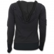 Sweat-shirt gothique femme noir style drapé à capuche