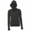 Sweat-shirt gothique femme noir style drapé à capuche