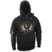 Sweat-shirt gothique homme  zip  squelette flingueur aux cheveux longs