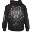 Sweat-shirt gothique homme  zip avec loup et attrape-rves amrindien