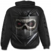 Sweat-shirt gothique homme avec biker démon sur moto rouge sang
