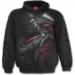 Sweat-shirt gothique homme avec biker démon sur moto rouge sang