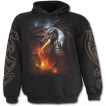 Sweat-shirt gothique homme avec dragon crachant de la lave sur une église