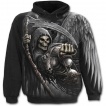 Sweat-shirt gothique homme avec faucheuse ailée arpentant le ciel