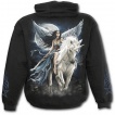 Sweat-shirt gothique homme avec femme ange sur sa licorne