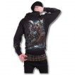 Sweat-shirt gothique homme avec guerriers viking en squelettes sur leur Drakkar