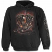 Sweat-shirt gothique homme avec motard en squelette et sa moto steampunk