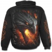 Sweat-shirt gothique homme avec sombre dragon de feu et symbole tribal