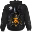 Sweat-shirt gothique homme avec sorcière tenant un crane en citrouille