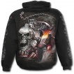 Sweat-shirt gothique homme avec squelette et voiture dmoniaque