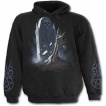 Sweat-shirt gothique homme avec squelette guitariste jouant sur une tombe
