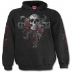Sweat-shirt gothique homme avec tête de mort, femme masquée et roses