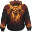 Sweat-shirt goth-rock homme avec ttes de morts ails enflammes