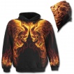 Sweat-shirt goth-rock homme avec ttes de morts ails enflammes