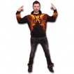 Sweat-shirt goth-rock homme avec ttes de morts ails enflammes