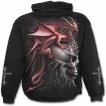 Sweat-shirt gothique homme à dragon rouge sur crane à pointes