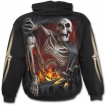 Sweat-shirt gothique homme à effet squelette sortant du vetement en flamme
