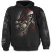 Sweat-shirt gothique homme à Faucheuse de Noel avec hotte emplie de cranes