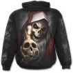 Sweat-shirt gothique homme à Faucheuse de Noel avec hotte emplie de cranes