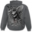 Sweat-shirt gothique homme gris avec tête de mort ailée