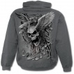 Sweat-shirt gothique homme gris avec tte de mort aile