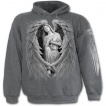 Sweat-shirt gothique homme gris avec vierge Marie  ailes d'ange