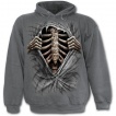 Sweat-shirt gothique homme gris imitation dchir sur cage thoracique